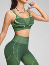 ZASUWA Female Contrast Color Fishnet Stripe Print Tracksuit