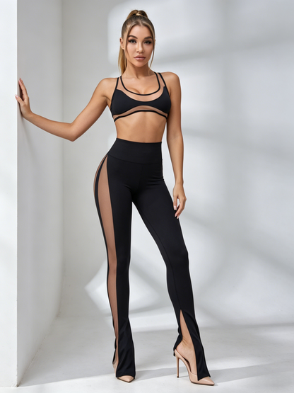 Super Sexy Unique Sheer Mesh Split Tracksuit