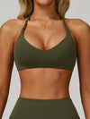 ZASUWA Female Cross Back V-neck with Chest Pads Quick Dry Push Up Design Short Tracksuit