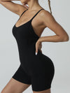 ZASUWA Female Cross Back Adjustable Shoulder Straps Deep V Hollow Out Scrunch Bum Romper