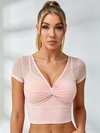Sexy Sheer Mesh Bow-knot Short Sleeves