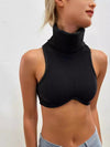 ZASUWA Female Solid Color Ribbed Stand Up Collar Tank
