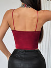 ZASUWA Female Leopard Print Hollow Out Halter Tank