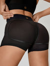ZASUWA Female Fly Eye PU Hip-lift Spandex Gym Booty Shorts