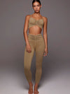 ZASUWA Female Solid Color Unique Folds V Shape Waist Tracksuit