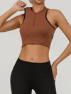 Sexy Contrast Color Hollow Out Solid Color Backless Quick Dry Tank