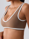 ZASUWA Female Backless Quick Dry Contrast Color Sports Bras