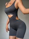 ZASUWA Female Deep V Back Scrunch Bum Hollow Out Backless Short Romper
