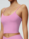 ZASUWA Female U Collar Backless Adjustable Strap Solid Color Sports Bras