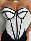 ZASUWA Female Sexy Mesh Contrast Color Tanks
