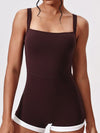 ZASUWA Female Contrast Color Cross Back Backless Romper