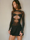 ZASUWA Female Sexy Hollow Out Crystal Fishnet Bodysuit