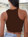 ZASUWA Female Sexy Round Neck Irregular Design Tanks