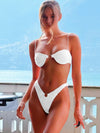 ZASUWA Female Sexy Folds with Metal Hollow Out Bikini Set