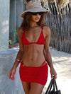 ZASUWA Female Sexy Solid Color Lace-up 3-Pieces Bikini Set