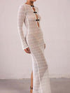 ZASUWA Female Sexy Split Fishnet Hollow Out Backless Chinese Style Cover-up Without Bikini