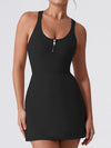 ZASUWA Female U Collar I-shaped Zipper Cross Back Quick-dry Dress