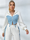 Sexy Contrast Color Pocket Casual Tracksuit