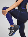 ZASUWA Female with Chest Pads Contrast Color Fishnet Stripe Print Tracksuit