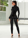 ❤ZASUWA Female Faux Leather Zipper Stand Collar Jumpsuit