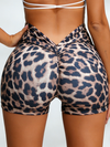 Leopard Deep V Back Scrunch Bum Shorts