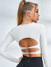 Sexy with Chest Pads Hollow Out Thumbholes Long Sleeves
