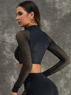 ❤ZASUWA Female Unique Wildest Leopard Net Style Long Sleeves