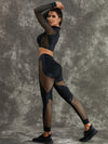 ❤ZASUWA Female Unique Wildest Leopard Net Style Long Sleeves