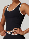 ZASUWA Female Contrast Color Deep V Collar Backless Tank