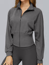 ZASUWA Female Zipper Stand Up Collar Windproof Jacket