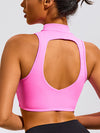 ZASUWA Female Sexy Solid Color Hollow Out Stand Up Collar Tank