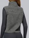 ZASUWA Female Fleece Zipper Pocket Stand Up Collar Vest Jacket