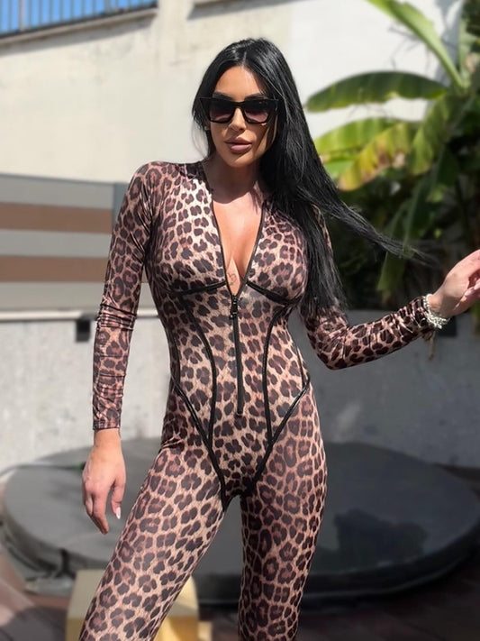 🖤ZASUWA Female Fashion Leopard Print Jumpsuit