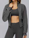 ZASUWA Female Zipper Stand Up Collar Windproof Jacket