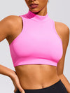 ZASUWA Female Sexy Solid Color Hollow Out Stand Up Collar Tank