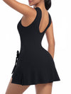 ZASUWA Female Solid Color 2 in 1 Design Quick-dry Dress