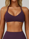 ZASUWA Female Cross Back V-neck with Chest Pads Quick Dry Push Up Design Short Tracksuit