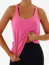 ZASUWA Female U Collar Cross Back Hollow Out Two-in-one Tank