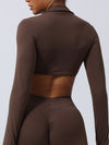 ZASUWA Female Twist Breathable with Chest Pads Yoga Long Sleeves