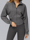 ZASUWA Female Zipper Stand Up Collar Windproof Jacket