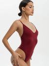 ZASUWA Female Sexy Solid Color Backless Bodysuit