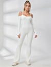 U Collar Scrunch Bum Elastic Tight Jumpsuit