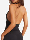 ZASUWA Female Solid Color V-neck Halter Backless with Chest Pads Quick Dry Tank