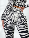 Zebra Pattern Scrunch Bum Single Should Strapes Tracksuit