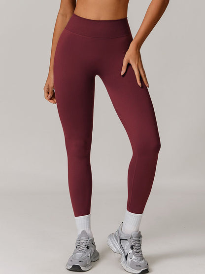 Seamless Solid Color Elastic Tight Push Up Design Leggings