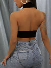 ZASUWA Female Sexy Cross Halter Hollow Out Backless Tanks