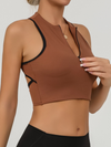 Sexy Contrast Color Hollow Out Solid Color Backless Quick Dry Tank