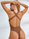 V Collar Cross Back Bodysuit