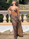 ZASUWA Female Sexy Leopard Print Mesh 3 Pieces Bikini Set