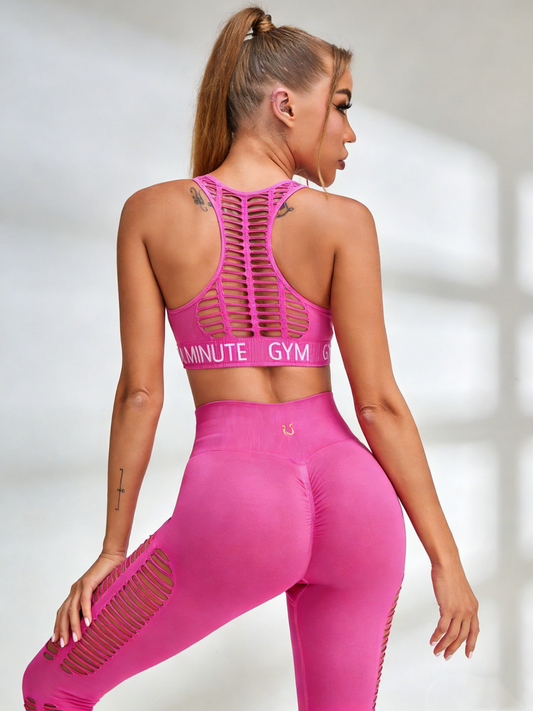 ZASUWA Female Sexy Hollow Out Print Tracksuit